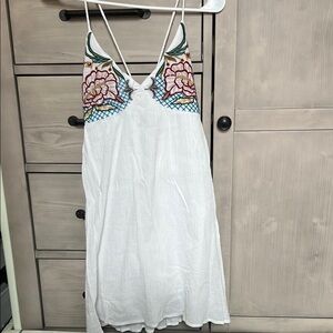 ZARA White Floral Embroidered Dress